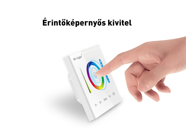 Mi-Light P3 Smart Panel RGB/ RGBW/ RGB+CCT fali vezérlő, 12V-24V, 86x86 mm