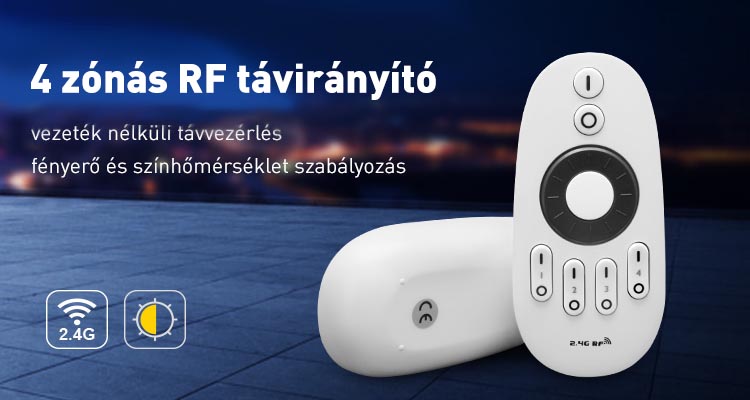 Mi-Light FUT006 távirányító monokróm LED szalaghoz, 4 zónás