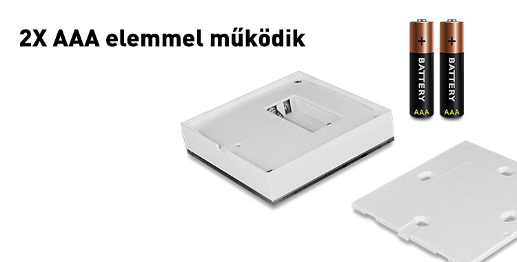 Mi-Light B4 RGB+CCT fali vezérlő, elemes, RF, 86x86 mm, 4 zónás