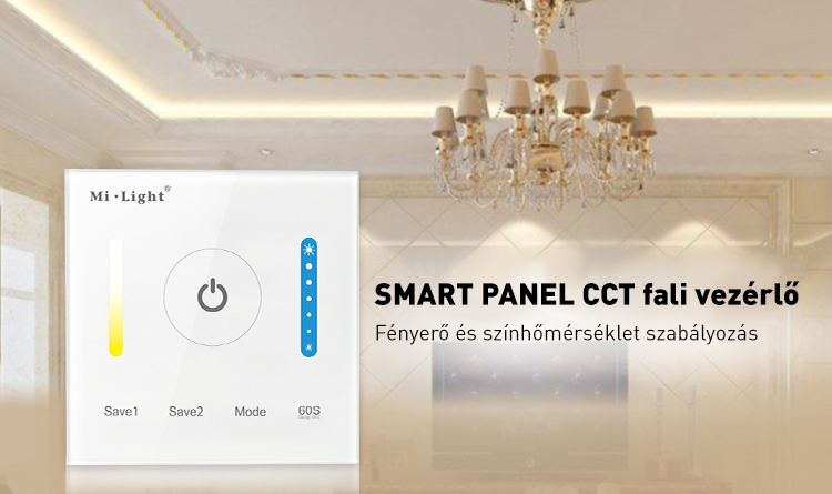 Mi-Light P2 Smart Panel CCT vezérlő, 12V-24V, 86x86 mm
