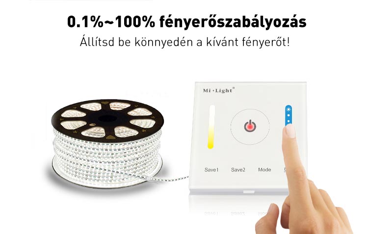 Mi-Light P2 Smart Panel CCT vezérlő, 12V-24V, 86x86 mm
