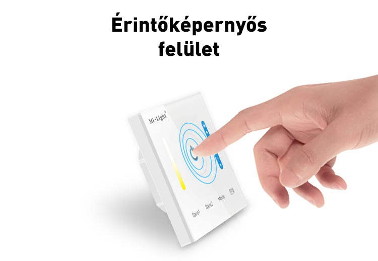 Mi-Light P2 Smart Panel CCT vezérlő, 12V-24V, 86x86 mm