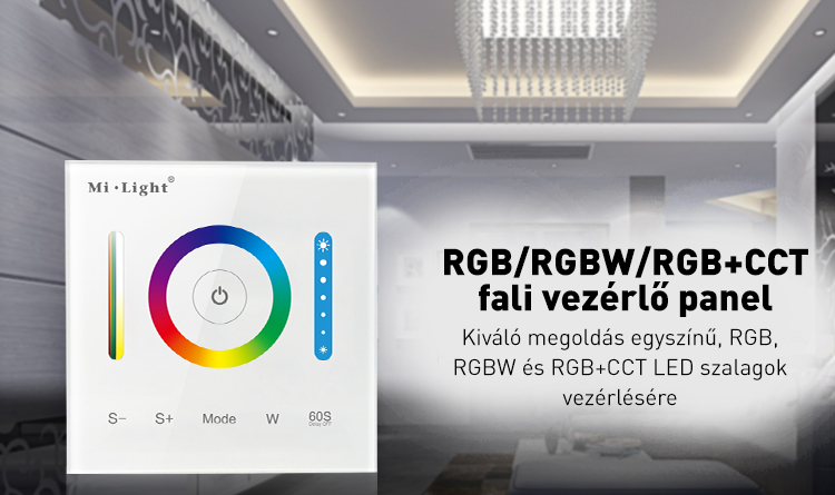 Mi-Light P3 Smart Panel RGB/ RGBW/ RGB+CCT fali vezérlő, 12V-24V, 86x86 mm