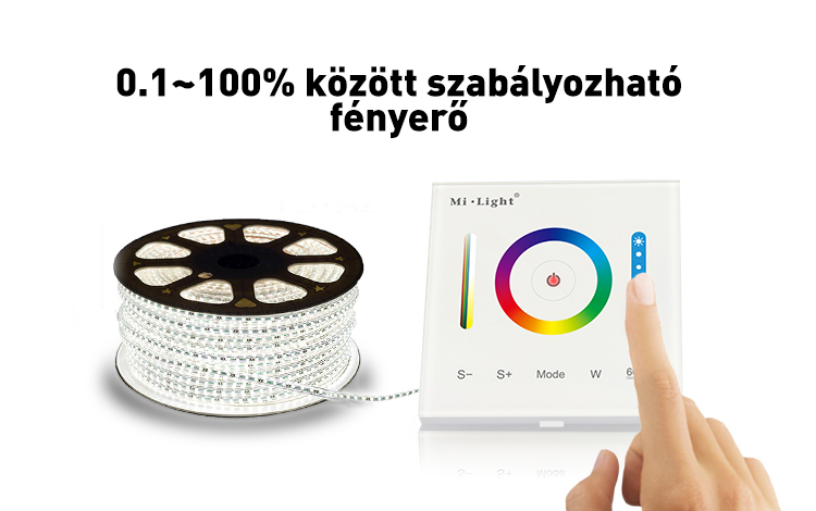 Mi-Light P3 Smart Panel RGB/ RGBW/ RGB+CCT fali vezérlő, 12V-24V, 86x86 mm