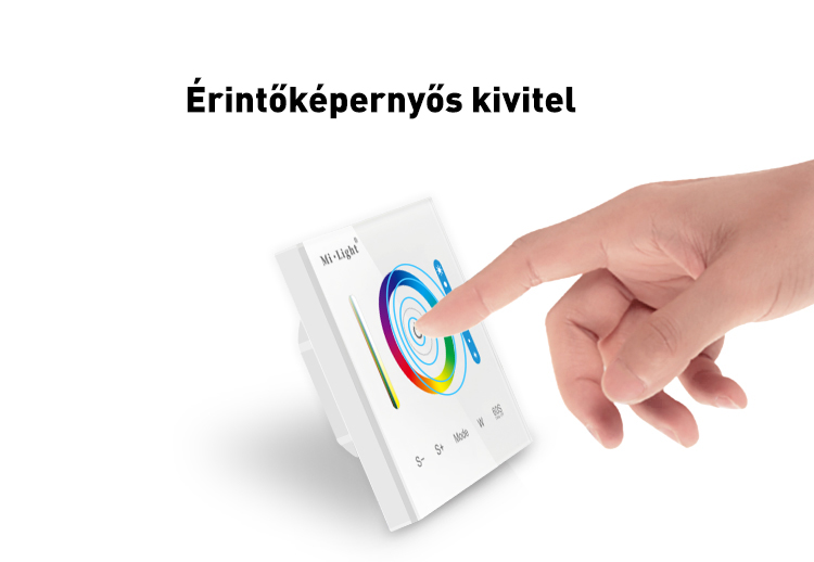 Mi-Light P3 Smart Panel RGB/ RGBW/ RGB+CCT fali vezérlő, 12V-24V, 86x86 mm